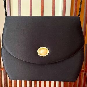 Black Satin Y2K Clutch Convertible Purse
